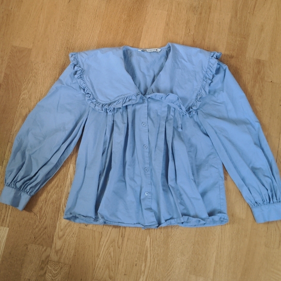 ZARA peter pan collar blouse, size small - Picture 1 of 4